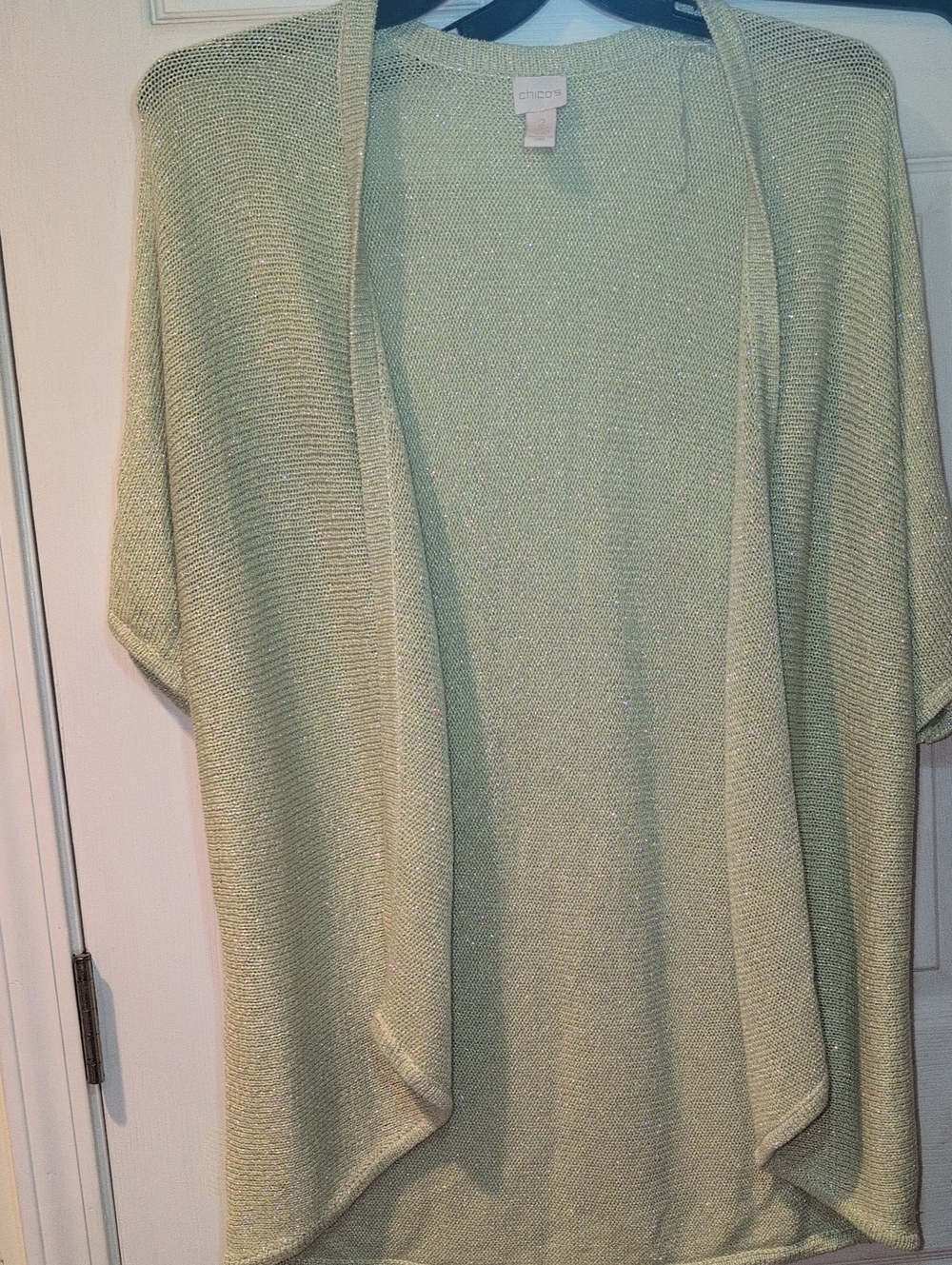 Chico's Open-Front Lightweight Knit Cardigan - Sage Green